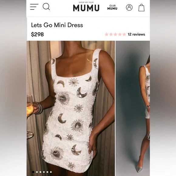 lets go mini dress show me your mumu Lets Go Mini Dress, in Salty Shells Beaded Sequins, Size: XL